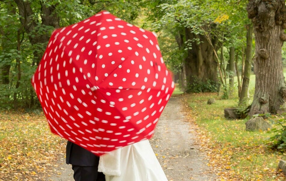 Hochzeitsfotos im Regen