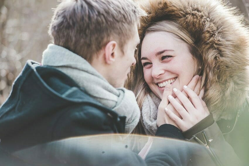 romantische Winterfotoshooting